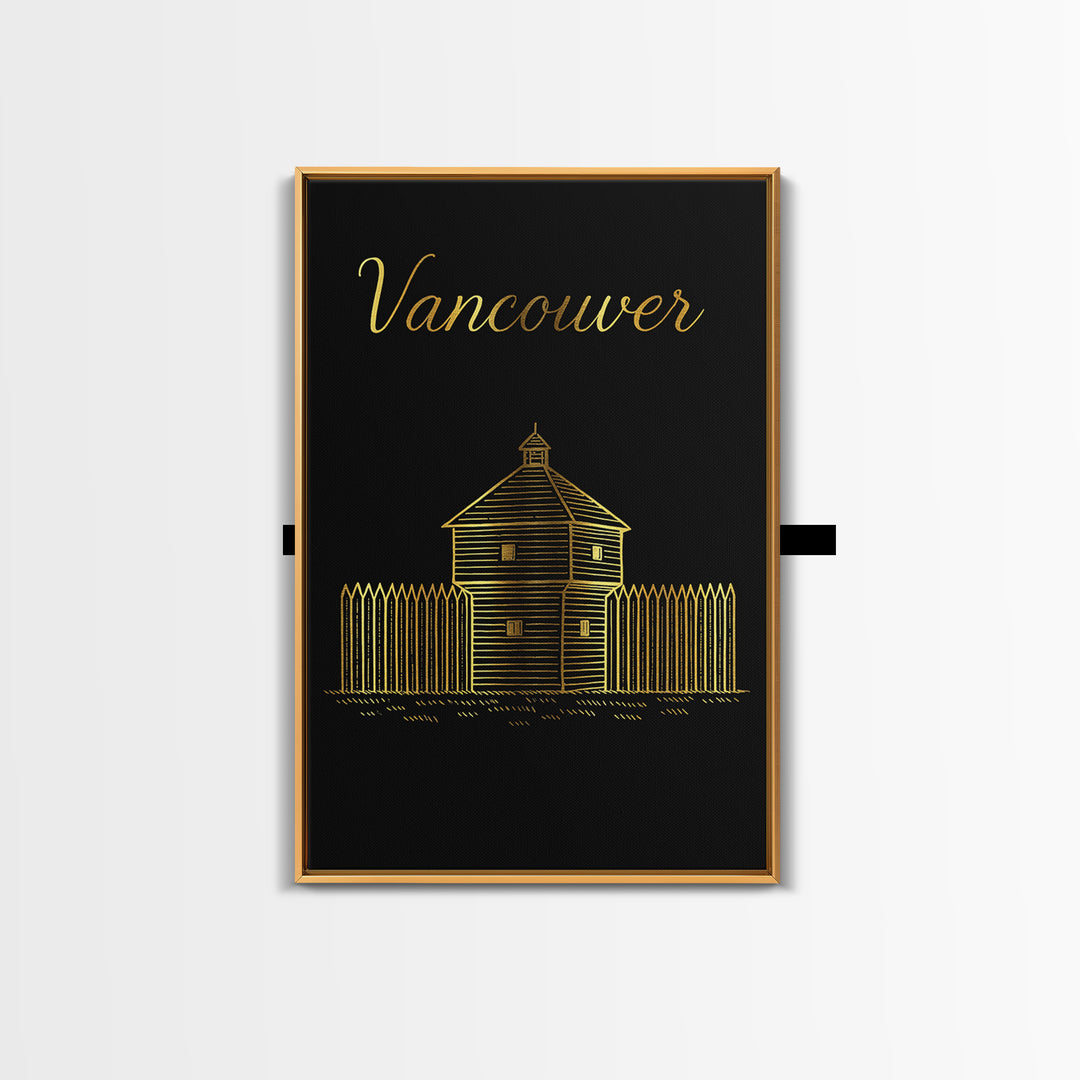 Vancouver Washington Travel Poster, Canvas Print, Dark Minimalist Wall Art, Vancouver Poster Print, City Travel Prints, Living Room Wall Art