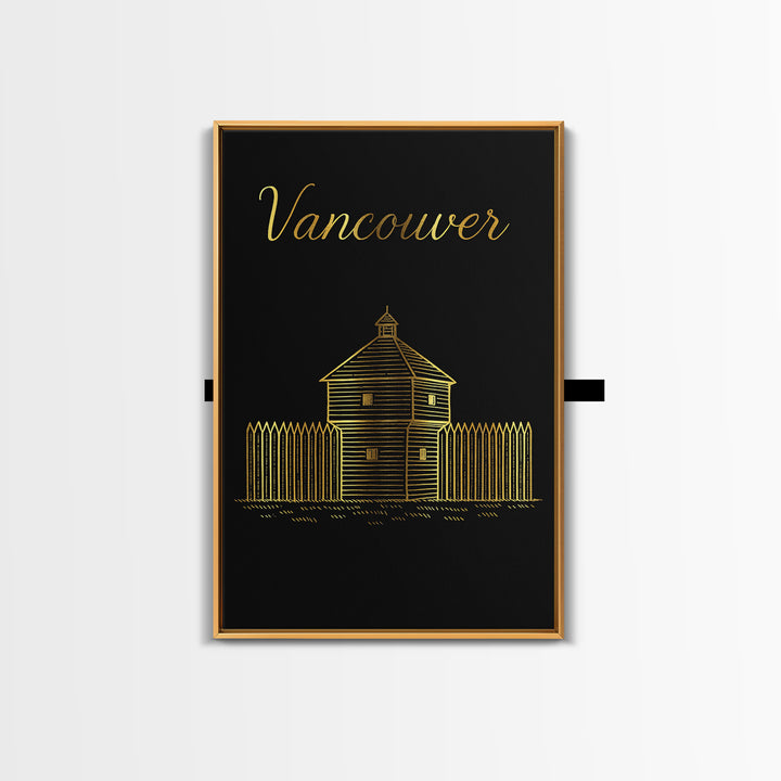 Vancouver Washington Travel Poster, Canvas Print, Dark Minimalist Wall Art, Vancouver Poster Print, City Travel Prints, Living Room Wall Art