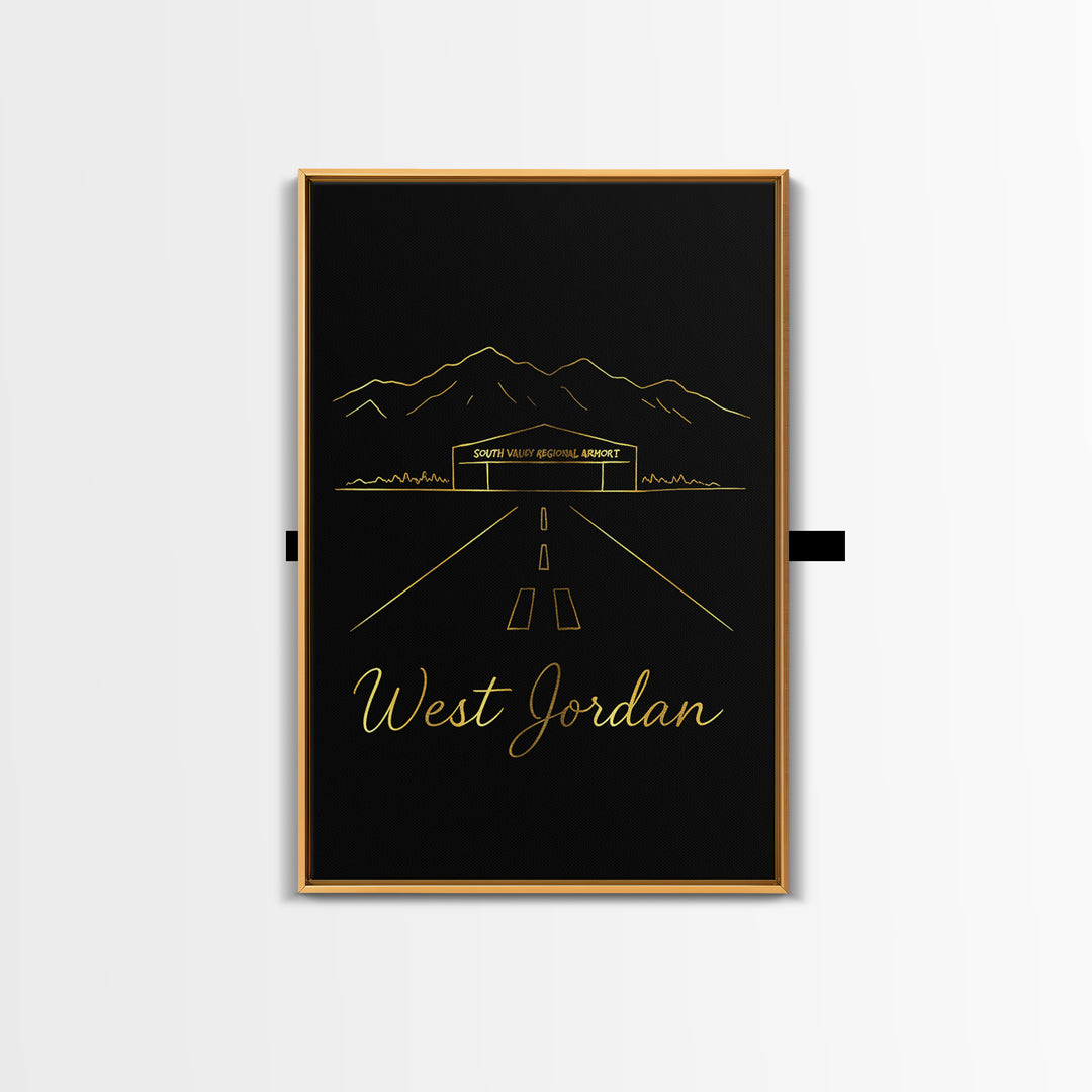 West Jordan Travel Poster, Canvas Print, Dark Minimalist Wall Art, West Jordan Art Print, City Art Print, Living Room Wall Art