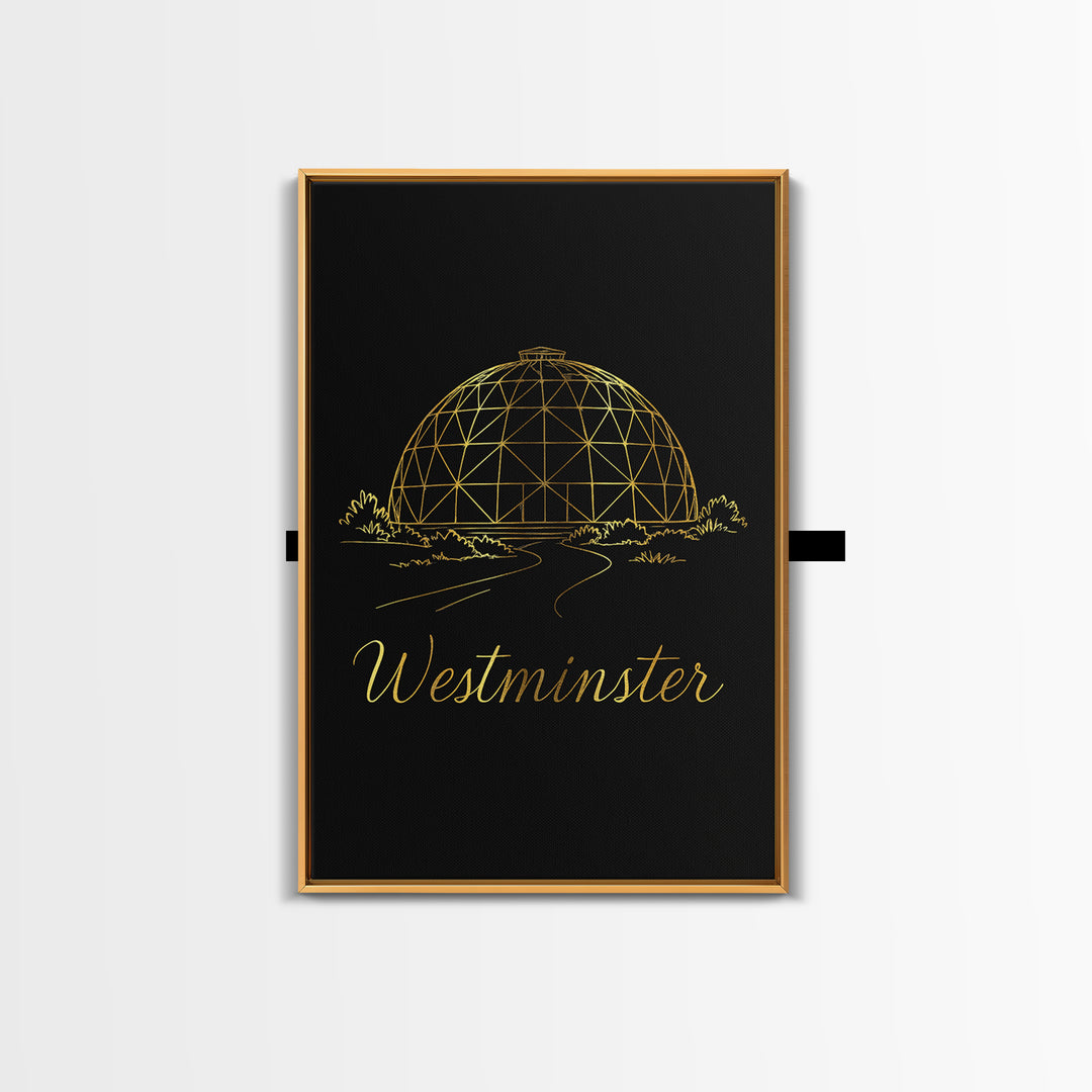 Westminster Travel Poster, Framed Canvas Print, Minimalist Gold Line Art, Westminster City Art, Travel Poster Art, Travel Poster Set