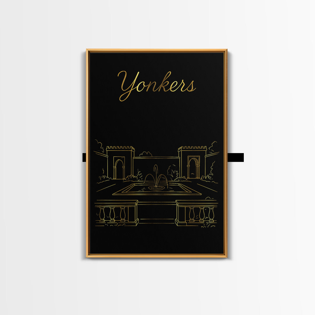 Yonkers New York Travel Poster, Canvas Print, Dark Minimalist Wall Art, Yonkers Wall Art, Fine Art Print, Retro Travel Print, Poster Art