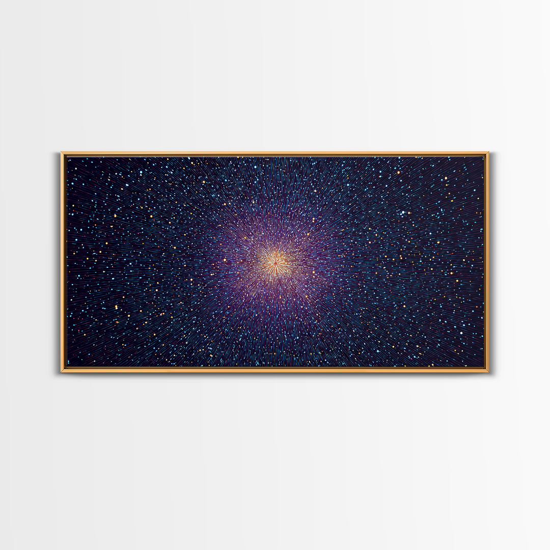 Radiant Purple Starburst Abstract Wall Art, Midcentury Modern Art Print, Cosmic Retro Decor, Space Abstract Art Poster For Home