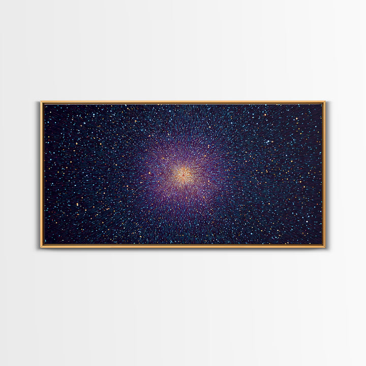 Radiant Purple Starburst Abstract Wall Art, Midcentury Modern Art Print, Cosmic Retro Decor, Space Abstract Art Poster For Home