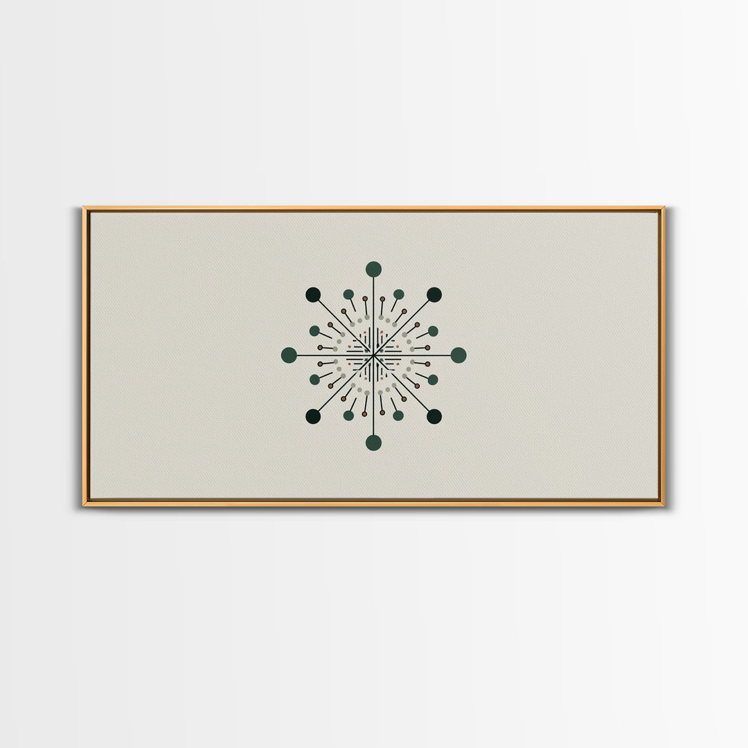 Atomic Green Starburst Wall Art, Midcentury Modern Art, MCM Wall Decor, Geometric Abstract Print, Retro Home Decor For Living Room