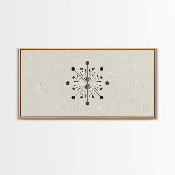 Atomic Green Starburst Wall Art, Midcentury Modern Art, MCM Wall Decor, Geometric Abstract Print, Retro Home Decor For Living Room