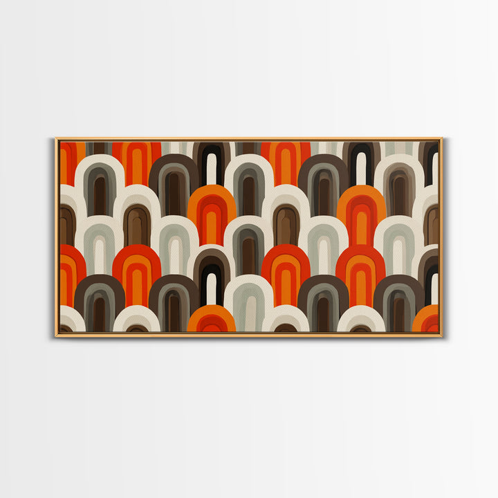 Retro Orange Brown Arch Pattern Wall Art, Midcentury Modern Art Print, 70s Decor, Geometric Wall Decor, MCM Home Decor, Retro Print
