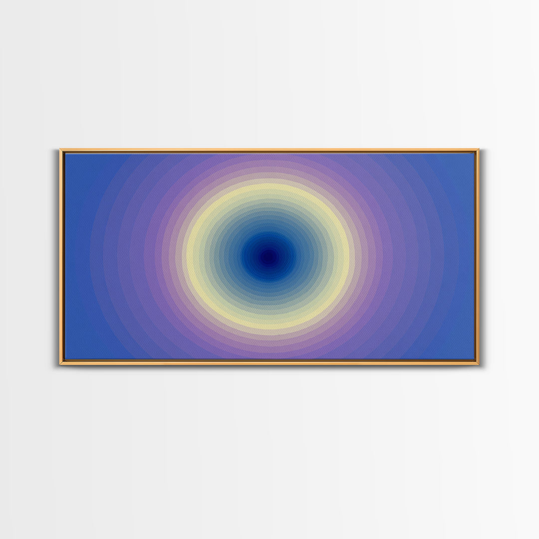 Blue Purple Concentric Circle Wall Art, Modern Abstract Art Print, Soft Geometric Decor, Minimalist Bedroom Poster, Home Decor