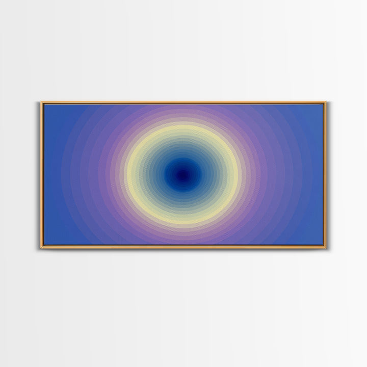 Blue Purple Concentric Circle Wall Art, Modern Abstract Art Print, Soft Geometric Decor, Minimalist Bedroom Poster, Home Decor