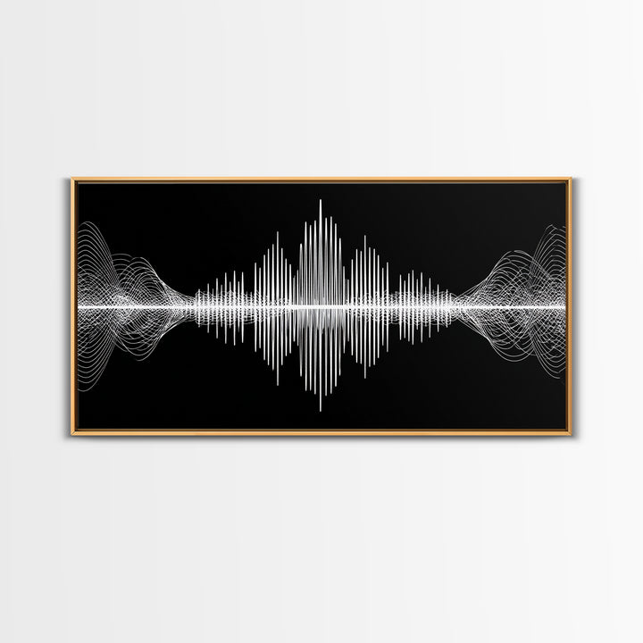 Black And White Sound Wave Wall Art, Minimal Audio Waveform, Modern Abstract Art Print, Music Studio Decor, Office Wall Decor