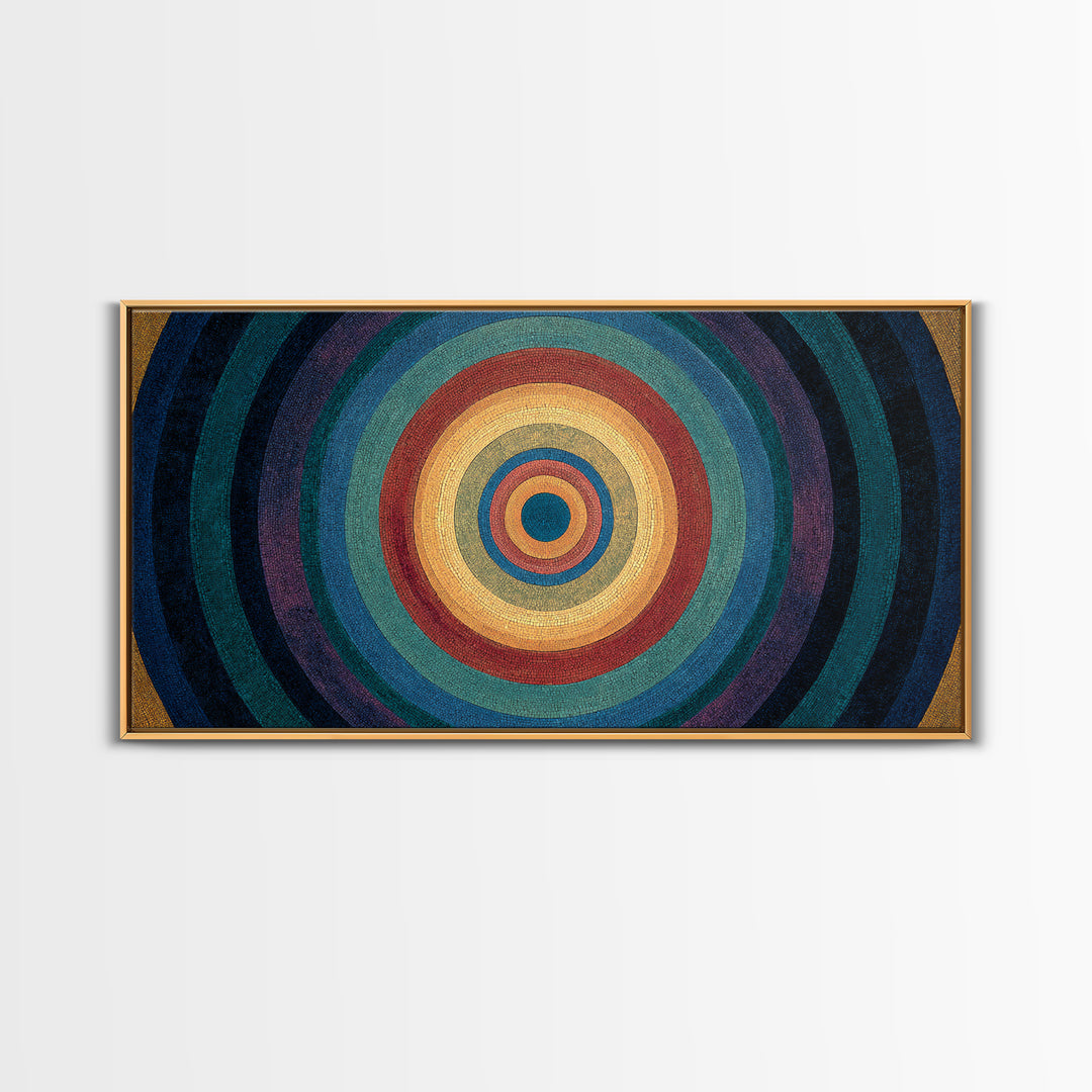 Colorful Concentric Circle Target Wall Art, Midcentury Modern Geometric Art Print, Bauhaus Poster, Retro Home Decor Gift