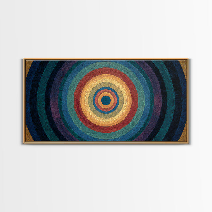 Colorful Concentric Circle Target Wall Art, Midcentury Modern Geometric Art Print, Bauhaus Poster, Retro Home Decor Gift