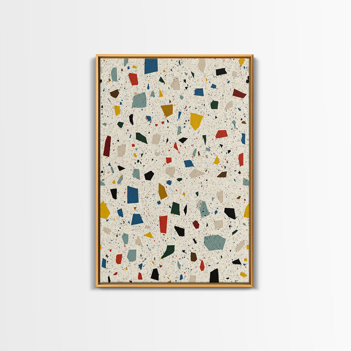 Speckled Confetti Terrazzo Shards Wall Art, Midcentury Modern Print, Colorful Geometric Abstract Home Office Living Room Decor