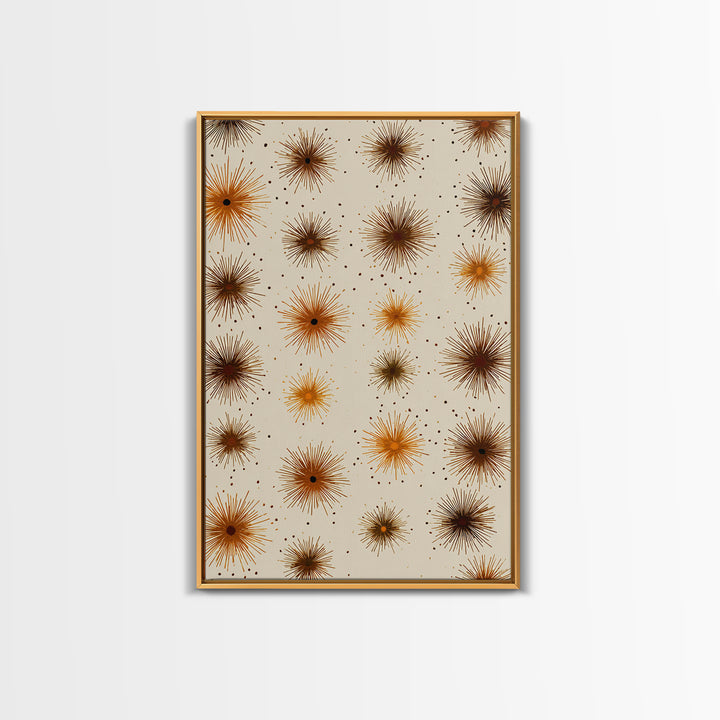 Burnt Orange Brown Atomic Starburst Wall Art, Midcentury Modern Art, Retro Abstract Print, Earth Tone MCM Wall Decor Gift