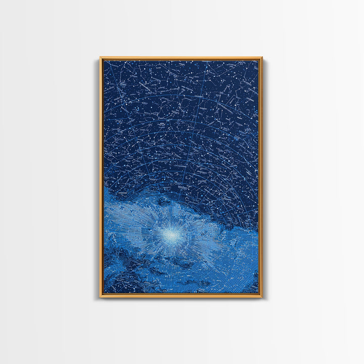 Blue Constellation Star Map Wall Art, Celestial Astronomy Poster, Space Abstract Art, Modern Digital Print, Office Decor