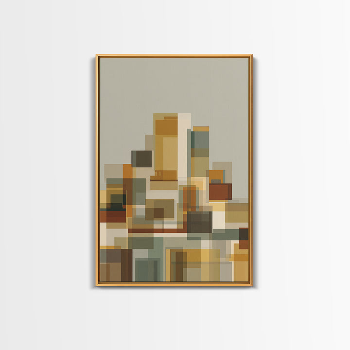 Minimal Geometric Blocks Wall Art, Midcentury Modern Art Print, Abstract Neutral Poster, Bauhaus Inspired Home Decor, Gift