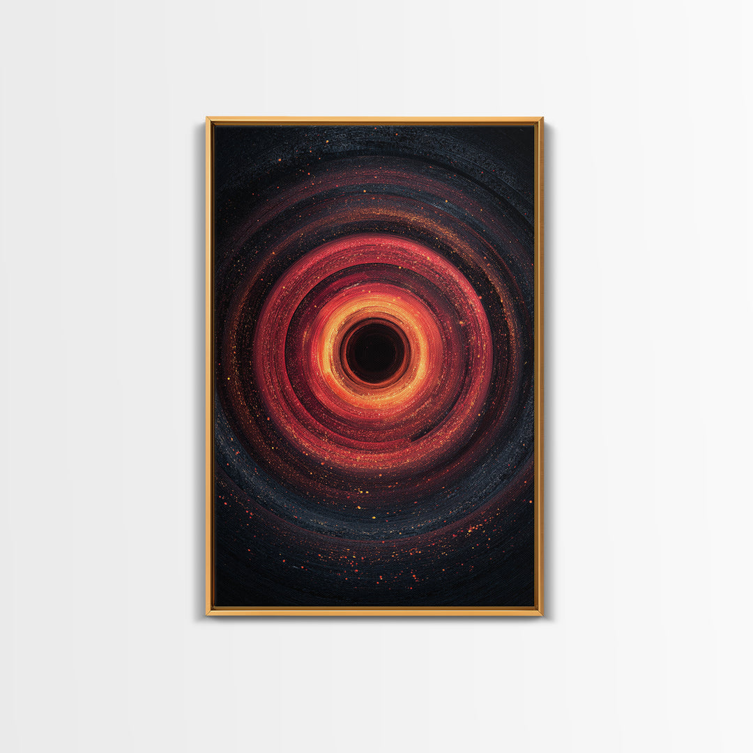 Fiery Black Hole Vortex Wall Art, Red Orange Cosmic Abstract, Space Poster, Modern Art Print, Statement Wall Decor, Home Office Art