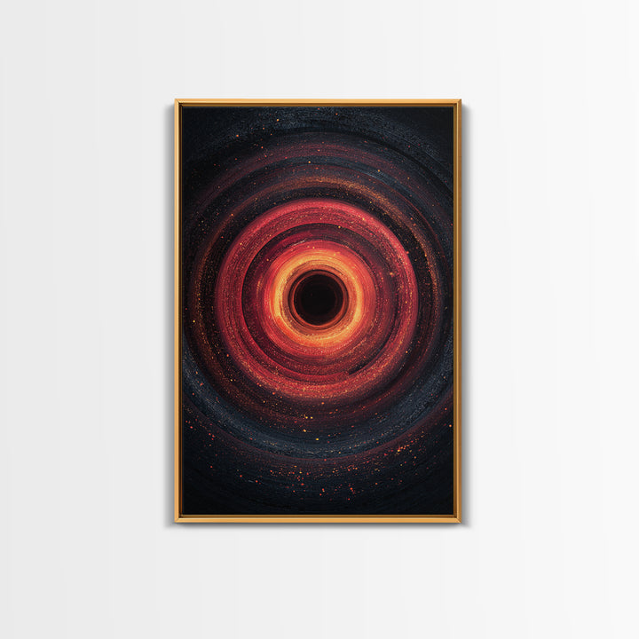 Fiery Black Hole Vortex Wall Art, Red Orange Cosmic Abstract, Space Poster, Modern Art Print, Statement Wall Decor, Home Office Art
