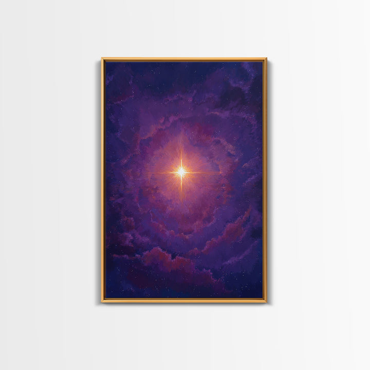 Purple Cosmic Starburst Wall Art, Modern Abstract Art, Space Abstract Art Print, Galaxy Poster, Vibrant Art Purple Decor
