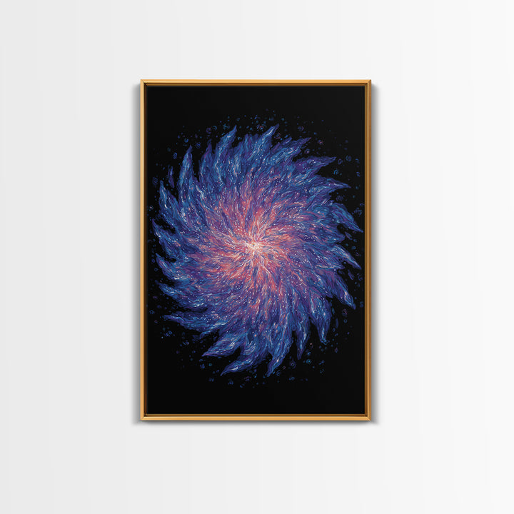 Purple Blue Spiral Nebula Canvas Print, Space Abstract Art, Modern Wall Art, Cosmic Retro Poster, Vibrant Art Purple, Home Decor