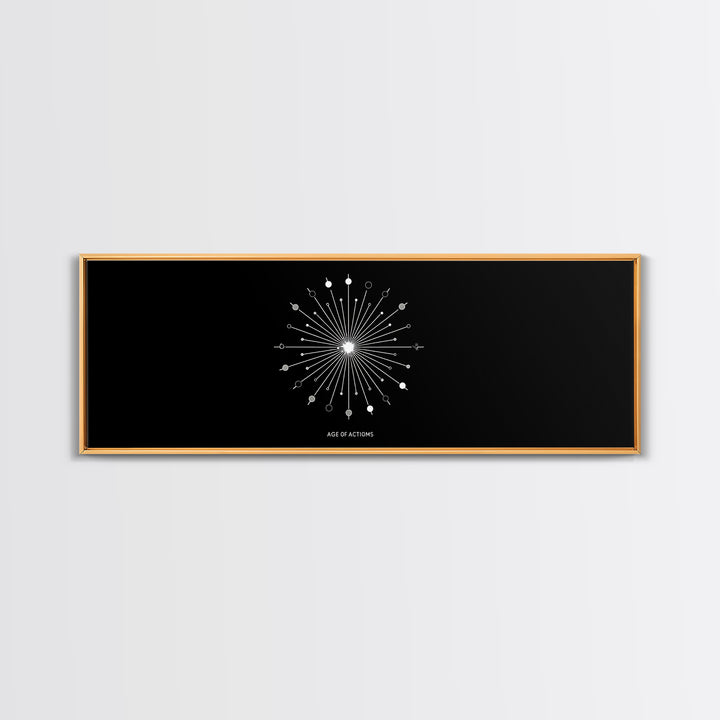 Black Atomic Starburst Wall Art, Midcentury Modern Art Print, Minimal Geometric Poster, Retro Space Age Office Decor Gift