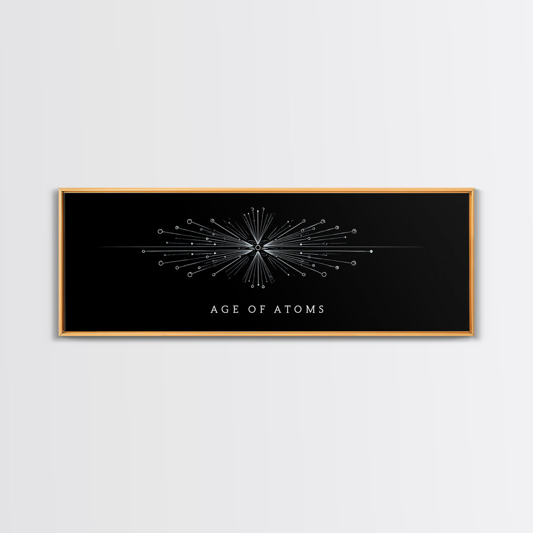 Age Of Atoms Starburst Diagram Wall Art, Midcentury Modern Art, Atomic Retro Poster, Space Abstract Art, Science Decor Print