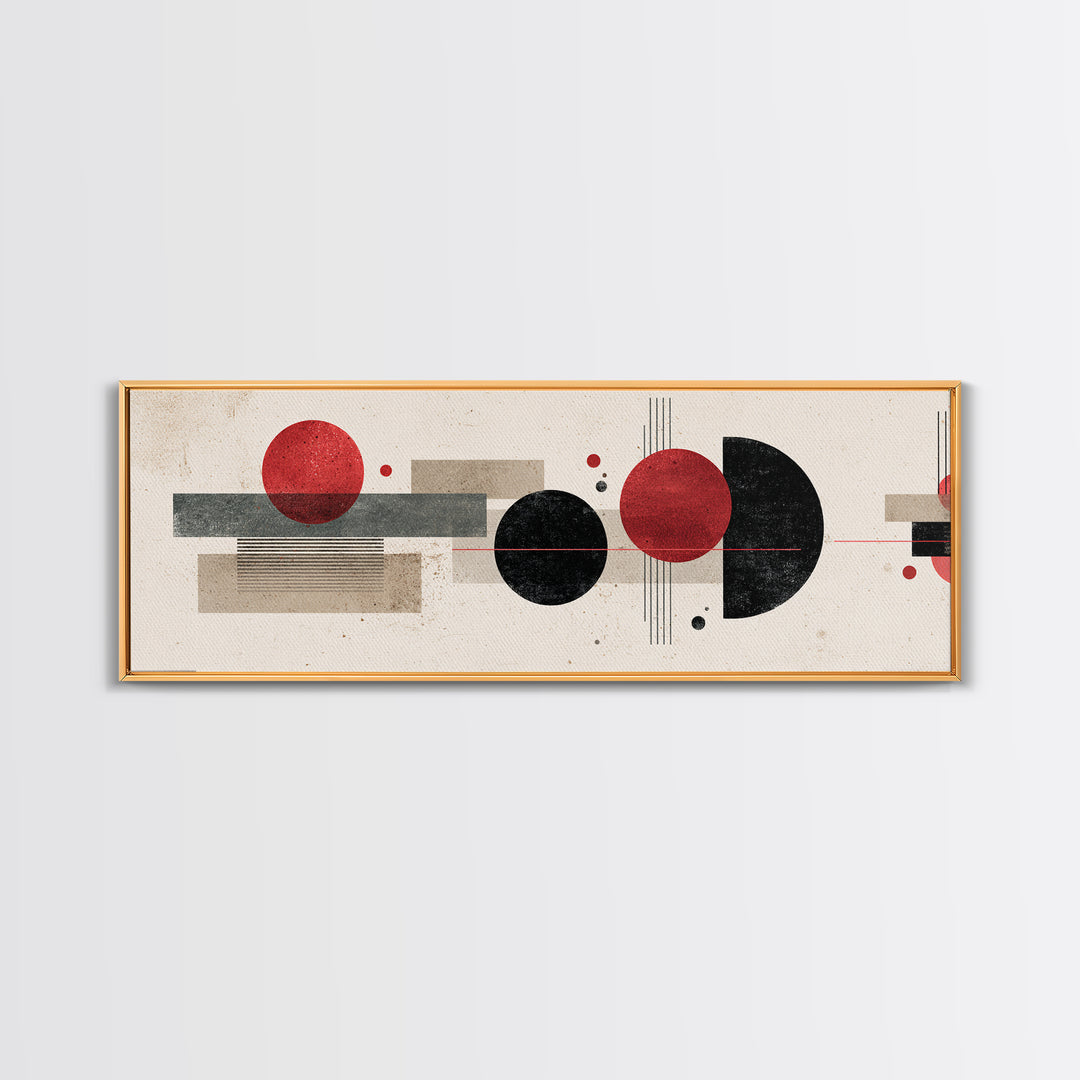 Red Black Geometric Abstract Wall Art, Midcentury Modern Art, Bauhaus Poster, Colorblock Art, Modern Wall Decor, Living Room Print