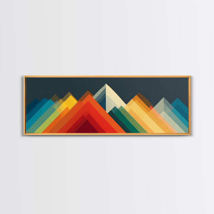 Colorful Geometric Mountain Peaks Wall Art, Midcentury Modern Abstract Print, Bold MCM Decor, Scandinavian Poster Gift Idea