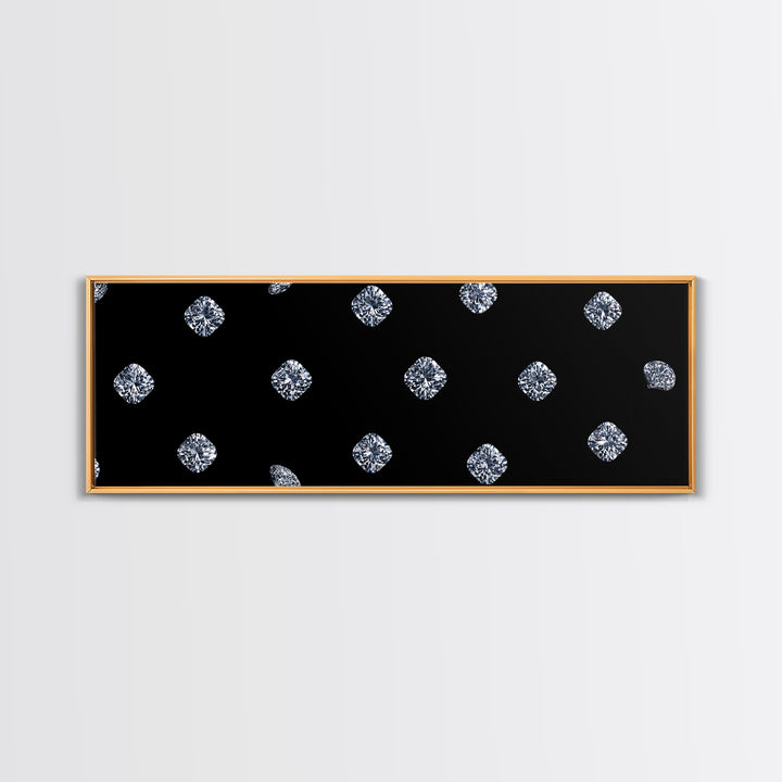 Scattered Diamond Gem Wall Art, Black Wall Decor, Glam Art Print, Modern Home Decor, Minimalist Poster, Elegant Bedroom Art