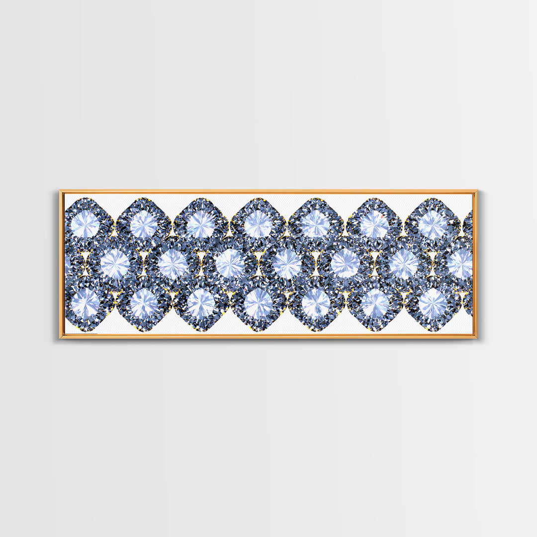 Sparkling Diamond Jewel Border Framed Canvas Print, Glam Wall Decor, Modern Art Print, Elegant Bedroom Art, Statement Piece