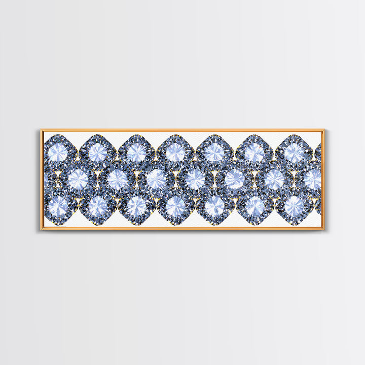 Sparkling Diamond Jewel Border Framed Canvas Print, Glam Wall Decor, Modern Art Print, Elegant Bedroom Art, Statement Piece