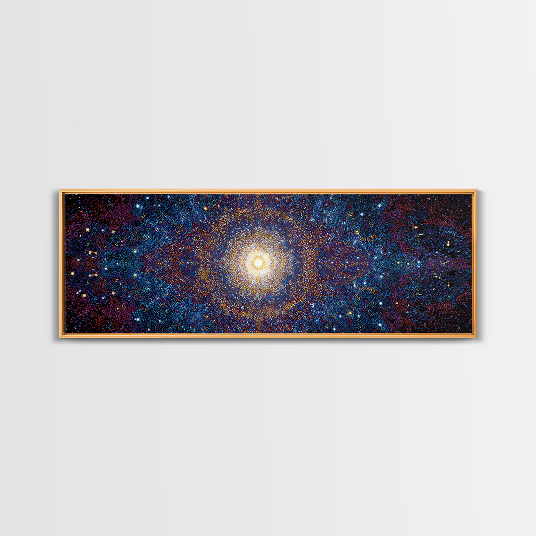 Glowing Galaxy Star Cluster Canvas Print, Cosmic Abstract Wall Art, Modern Space Decor, Blue Orange Statement Print Gift