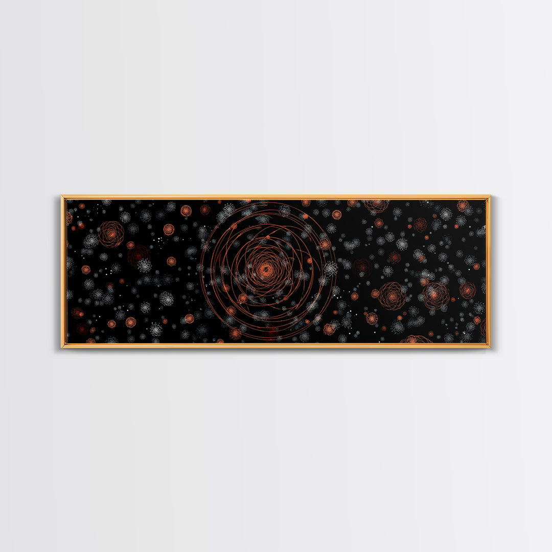 Copper Atomic Spiral Pattern Wall Art, Mid Century Modern Abstract Print, Retro Space Decor, MCM Living Room Poster, Home Decor