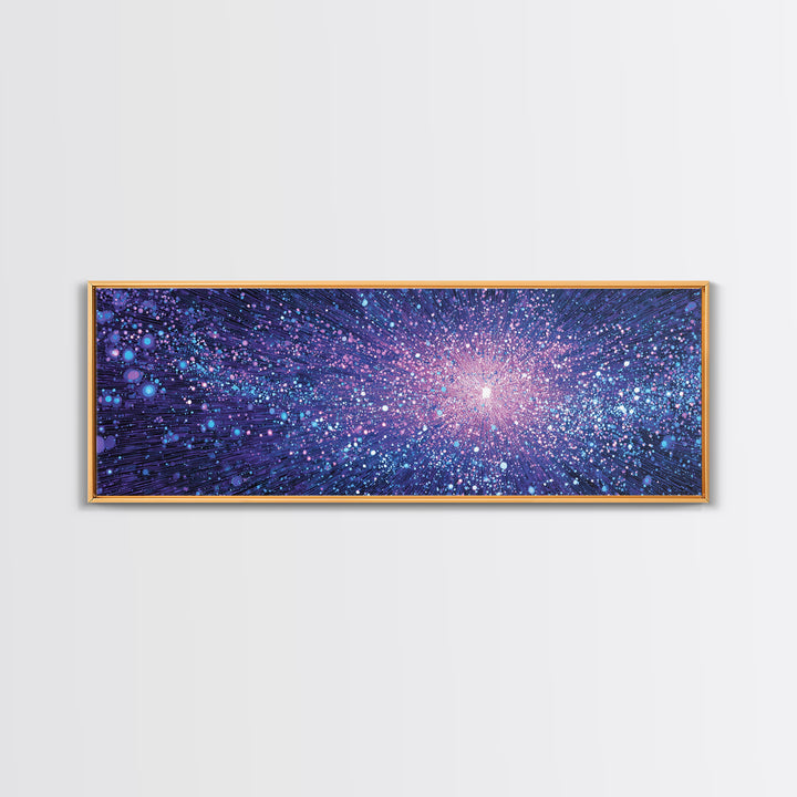 Purple Blue Cosmic Starburst Wall Art, Modern Abstract Art Print, Space Poster, Galaxy Decor, Vibrant Home Office Art Gift