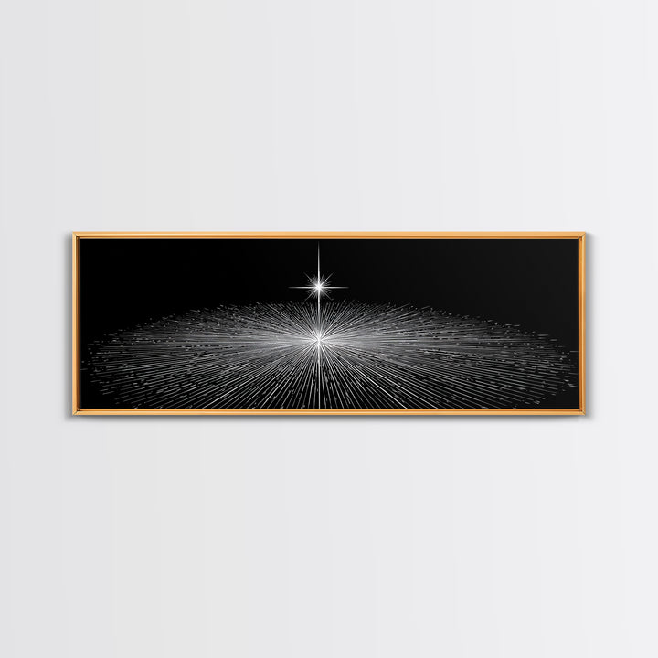 Black And White Radiant Grid Horizon Canvas Print, Minimalist Wall Art, Op Art Poster, Modern Geometric Office Decor Gift