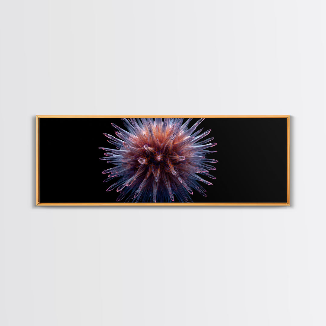 Purple Glass Sea Urchin Starburst Wall Art, Modern Abstract Art Print, Space Abstract Art, Vibrant Retro Decor, Bedroom Art