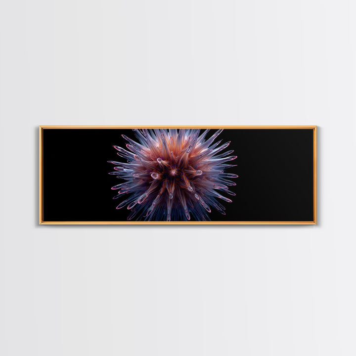 Purple Glass Sea Urchin Starburst Wall Art, Modern Abstract Art Print, Space Abstract Art, Vibrant Retro Decor, Bedroom Art