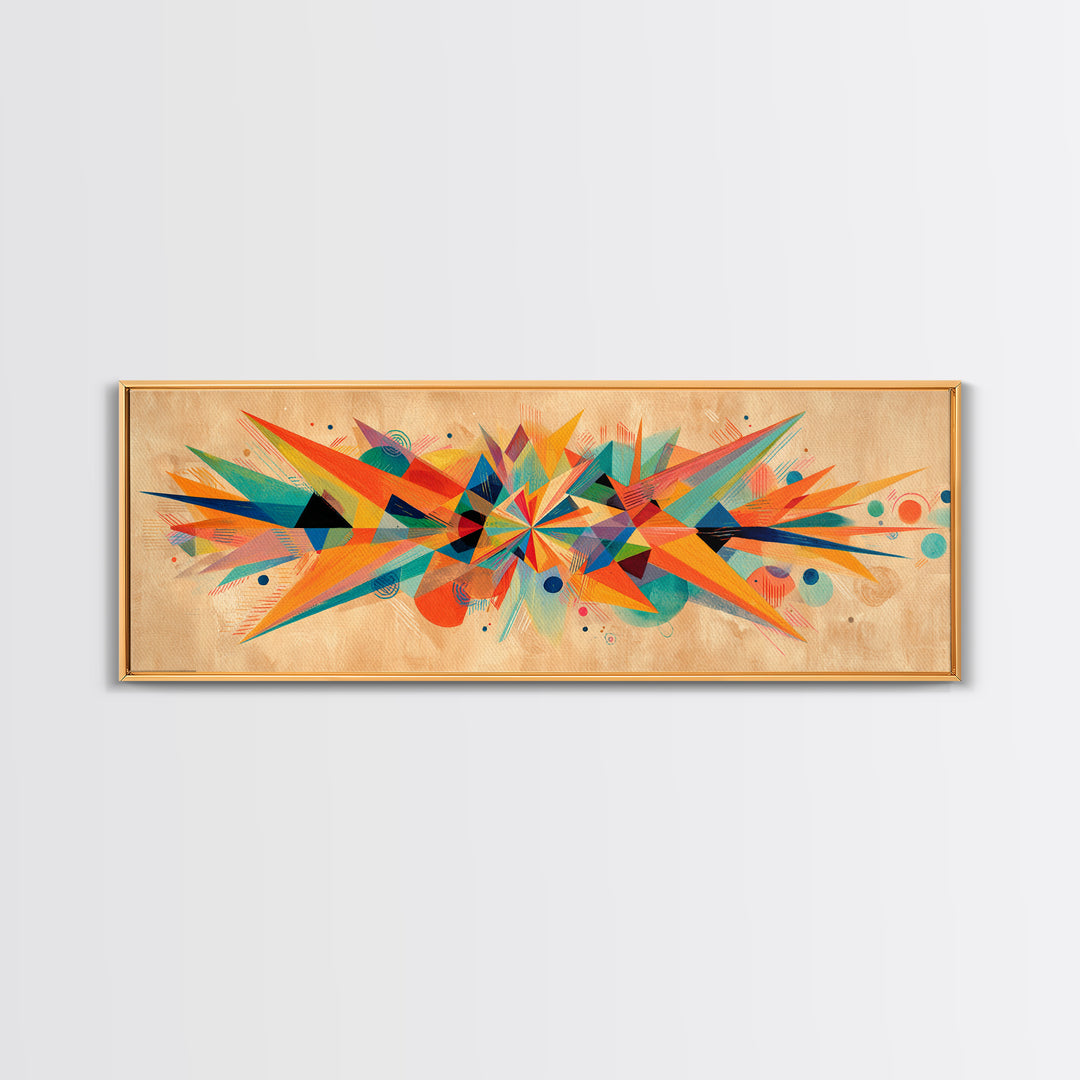 Colorful Geometric Starburst Wall Art, Abstract Midcentury Modern Art Print, Bauhaus Poster, Bold MCM Living Room Wall Decor
