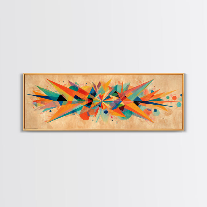 Colorful Geometric Starburst Wall Art, Abstract Midcentury Modern Art Print, Bauhaus Poster, Bold MCM Living Room Wall Decor