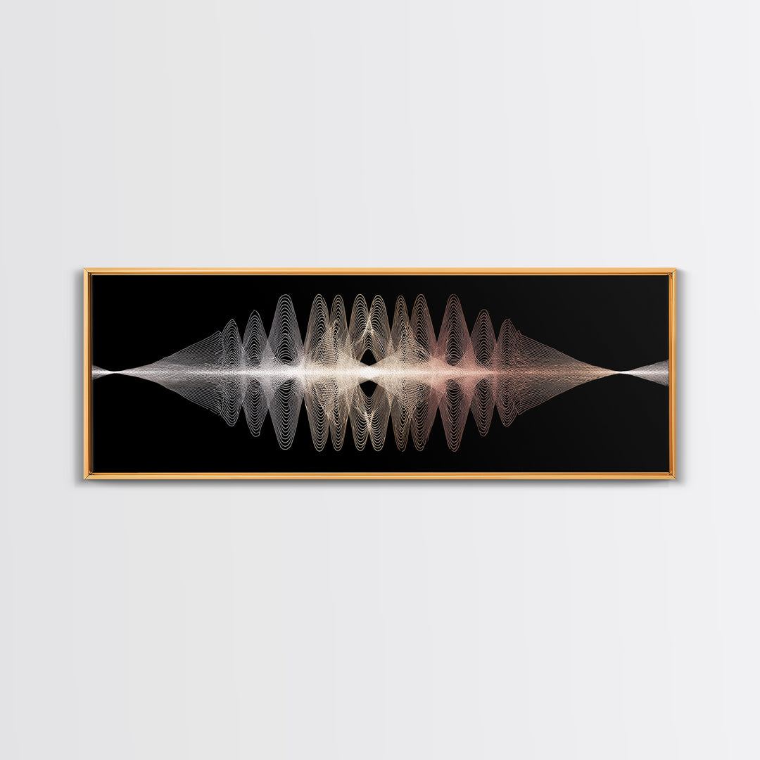Minimal Monochrome Waveform Canvas Print, Midcentury Modern Wall Art, Abstract Line Poster, Neutral Geometric Home Decor