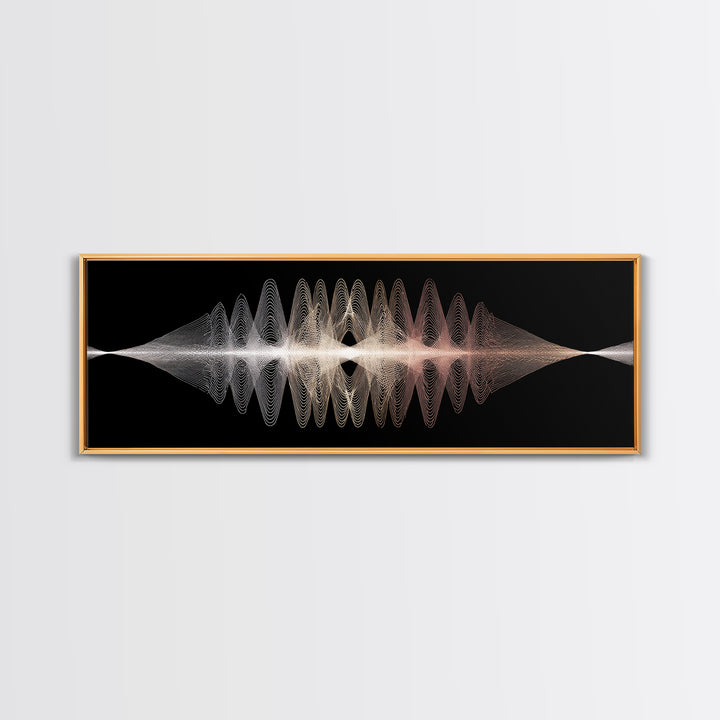 Minimal Monochrome Waveform Canvas Print, Midcentury Modern Wall Art, Abstract Line Poster, Neutral Geometric Home Decor