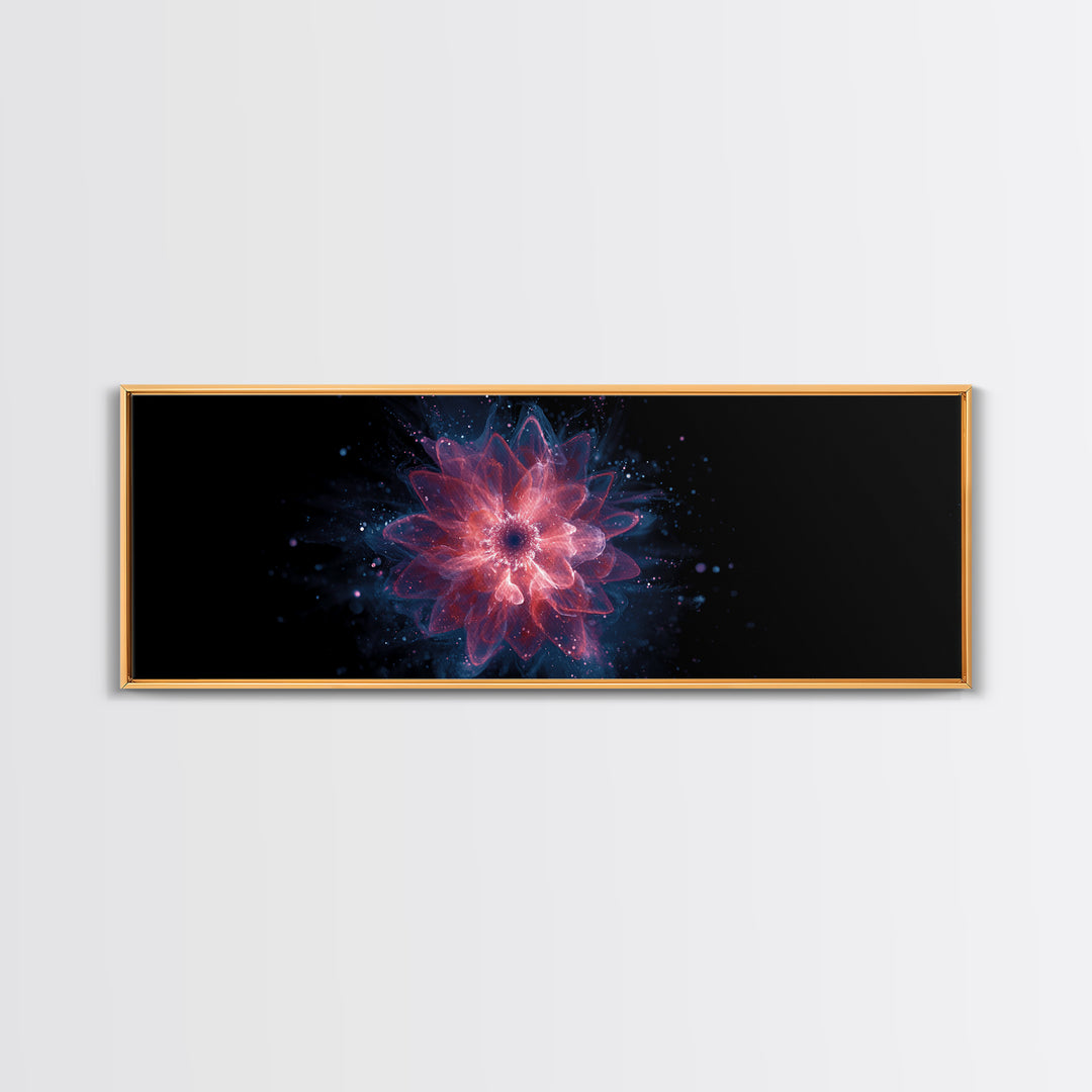 Glowing Pink Cosmic Blossom Wall Art, Modern Abstract Art, Digital Art Print, Space Abstract Art, Trendy Bedroom Wall Decor