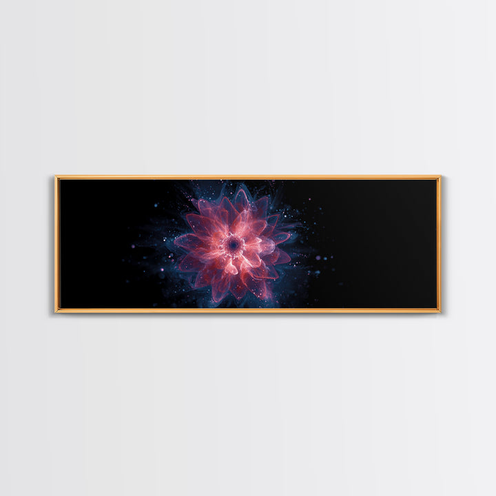 Glowing Pink Cosmic Blossom Wall Art, Modern Abstract Art, Digital Art Print, Space Abstract Art, Trendy Bedroom Wall Decor