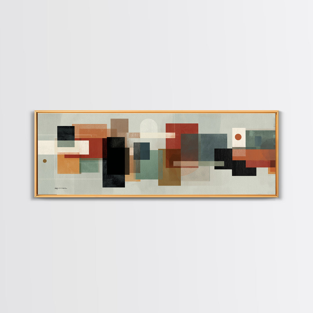 Muted Geometric Blocks Wall Art, Midcentury Modern Abstract Art, Office Wall Decor, Bauhaus Poster, Minimalist Home Decor