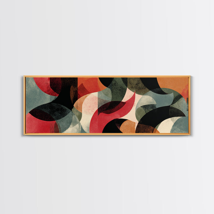 Bold Organic Shapes Canvas Print, Midcentury Modern Abstract Art, Red Black Wall Decor, Geometric Poster, Statement MCM Art