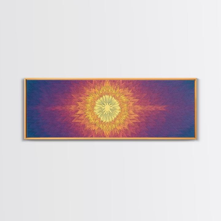 Radiant Yellow Purple Sunburst Poster Wall Art, Midcentury Modern, Geometric Art Print, Abstract Wall Art, Colorful Home Decor