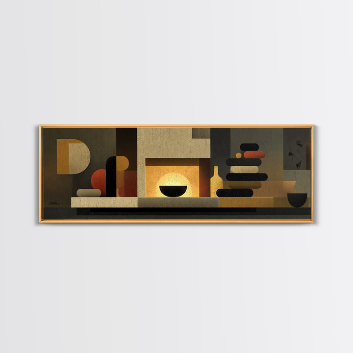Warm Midcentury Shelf Still Life Wall Art, Abstract Modern Decor, MCM Wall Decor, Retro Art Print For Living Room And Home Decor