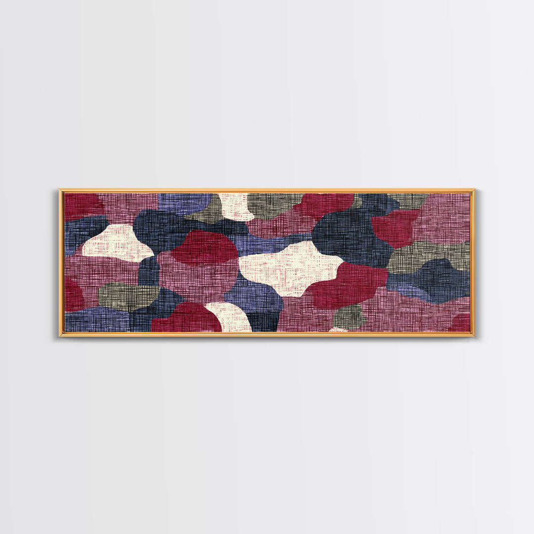 Rose Navy Woven Abstract Wall Art, Midcentury Modern Decor, Organic Pattern Print For Bedroom, Office, And Living Room Decor