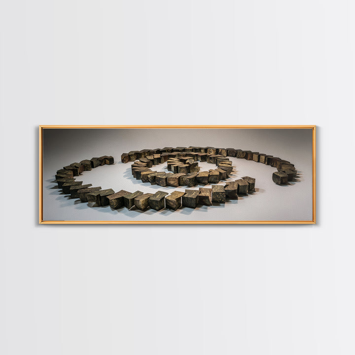 Spiral Stone Earthwork Sculpture Wall Art, Modern Sculpture, Geometric Art, Organic Abstract Decor, Masculine Office Decor