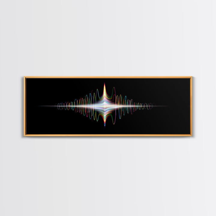Prismatic Light Waveform Wall Art, Modern Digital Art Print, Abstract Sound Wave Poster, Futuristic Home Office Wall Decor