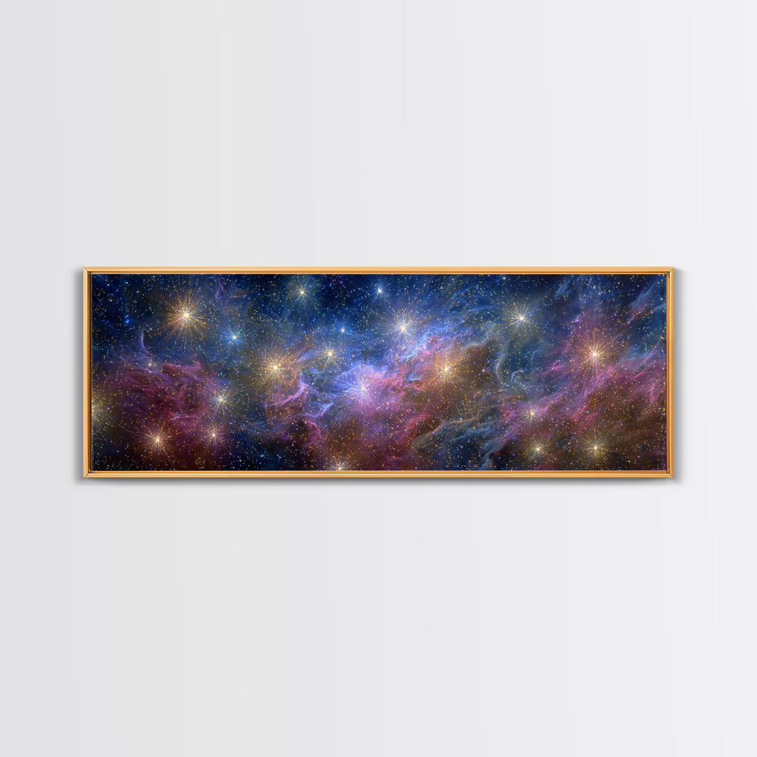 Cosmic Nebula Starfield Wall Art, Colorful Space Abstract Art Print, Modern Galaxy Poster, Scenic Home Office Decor Gift